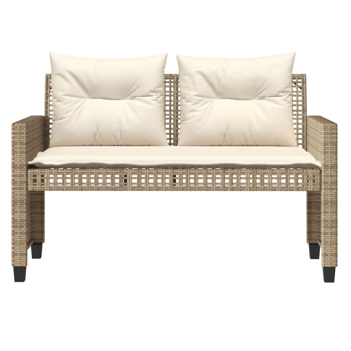 Set Divano da Giardino 4 pz con Cuscini-Sofa da Giardino-Divanetto da esterno Beige Polyrattan Vetro 348638