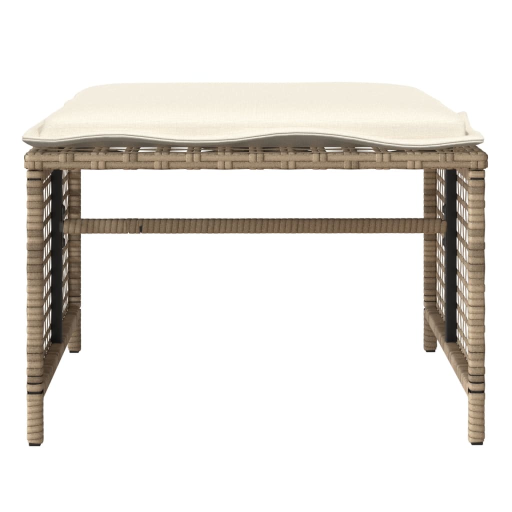 Set Divano da Giardino 4 pz con Cuscini-Sofa da Giardino-Divanetto da esterno Beige Polyrattan Vetro 348638