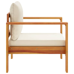 Sedia da Giardino con Cuscini in Legno Massello di Acacia