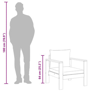 Sedia da Giardino con Cuscini in Legno Massello di Acacia 367621