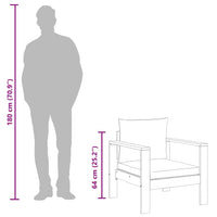 Sedia da Giardino con Cuscini in Legno Massello di Acacia