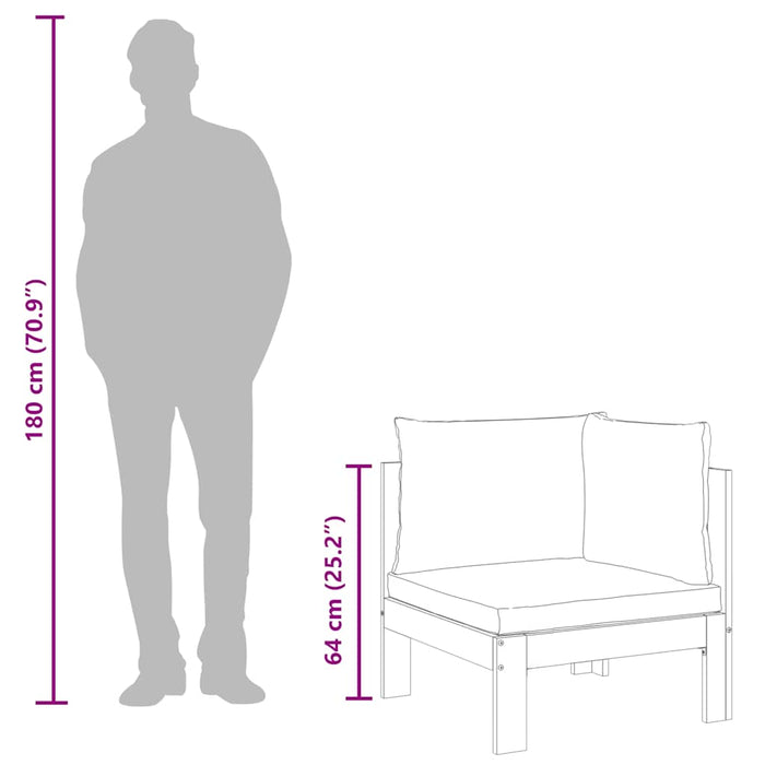 Divano Angolare Giardino con Cuscini Legno Massello di Acacia 367622