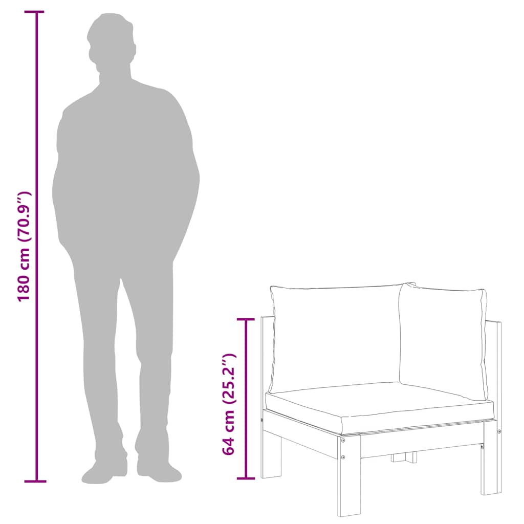 Divano Angolare Giardino con Cuscini Legno Massello di Acacia