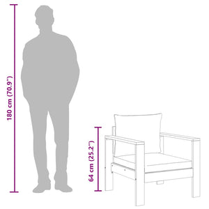 Sedia da Giardino con Cuscini in Legno Massello di Acacia 367627