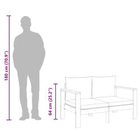 Divano da Giardino con Cuscini 2 Posti Legno Massello di Acacia 367629