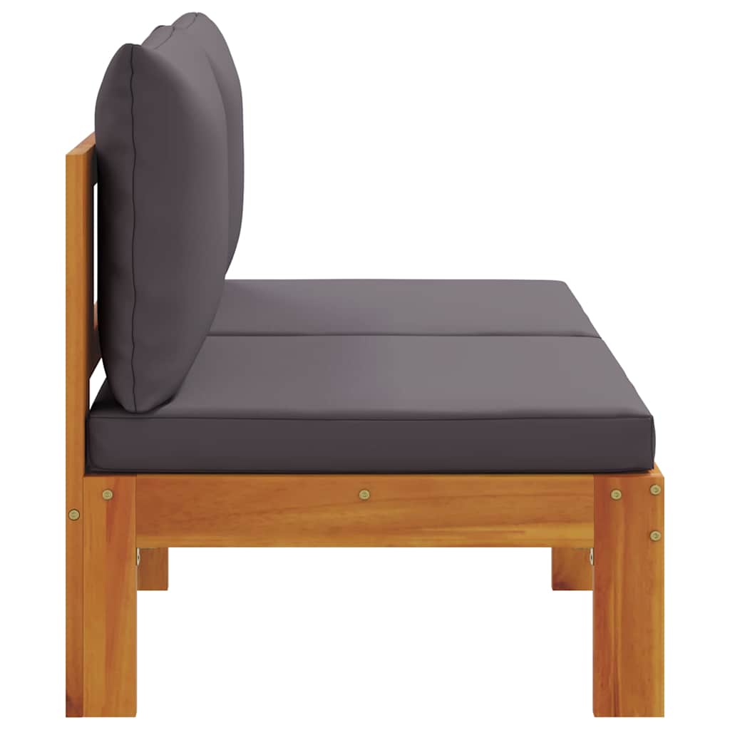 Divano Giardino Senza Braccioli Cuscini 2 Posti-Sofa da Giardino-Divanetto da esterno Massello Acacia