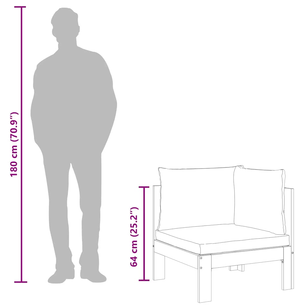 Set Divani da Giardino 2pz con Cuscini Legno Massello di Acacia 367632