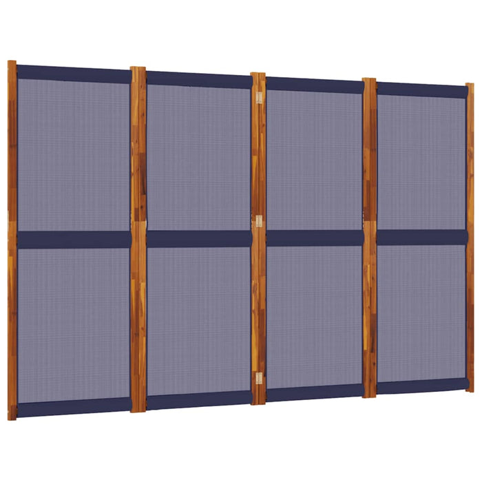 Divisorio a 4 Pannelli-Set di 4 pannelli Paravento Blu Scuro 280x180 cm