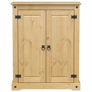 Scarpiera scarpiera mobile portaoggetti ingresso corridoio soggiorno Corona 86 x 38,5 x 108 cm legno massello di pino marrone 02_0021746