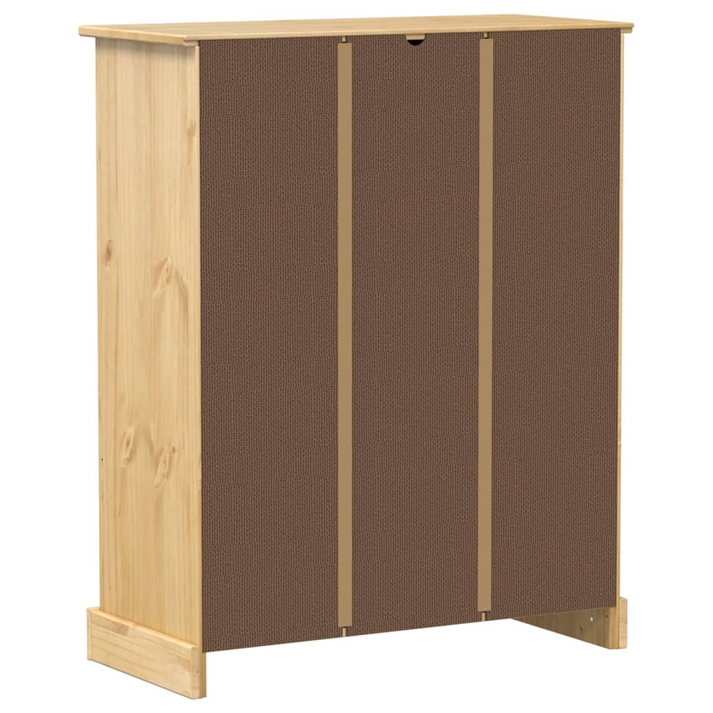 Scarpiera scarpiera mobile portaoggetti ingresso corridoio soggiorno Corona 86 x 38,5 x 108 cm legno massello di pino marrone 02_0021746