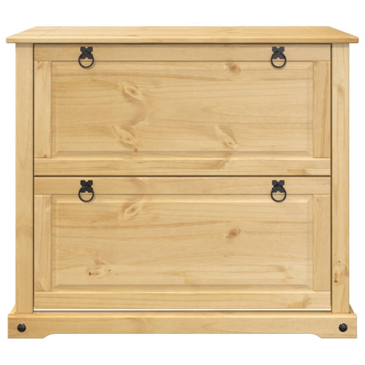 Scarpiera scarpiera mobile portaoggetti ingresso corridoio soggiorno Corona 99 x 32 x 85 cm legno massello di pino marrone 02_0021751