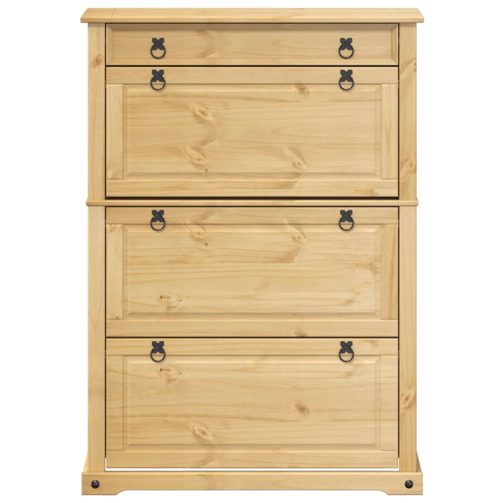 Scarpiera scarpiera mobile portaoggetti ingresso corridoio soggiorno Corona 99 x 32 x 138 cm legno massello di pino marrone 02_0021748