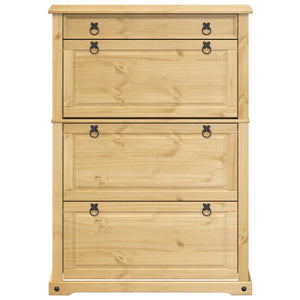 Scarpiera scarpiera mobile portaoggetti ingresso corridoio soggiorno Corona 99 x 32 x 138 cm legno massello di pino marrone 02_0021748