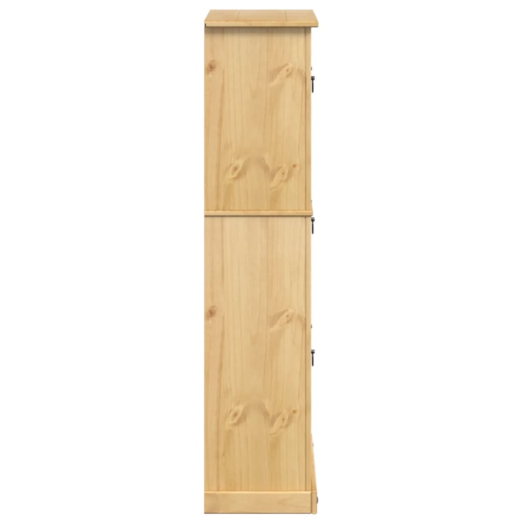 Scarpiera scarpiera mobile portaoggetti ingresso corridoio soggiorno Corona 99 x 32 x 138 cm legno massello di pino marrone 02_0021748