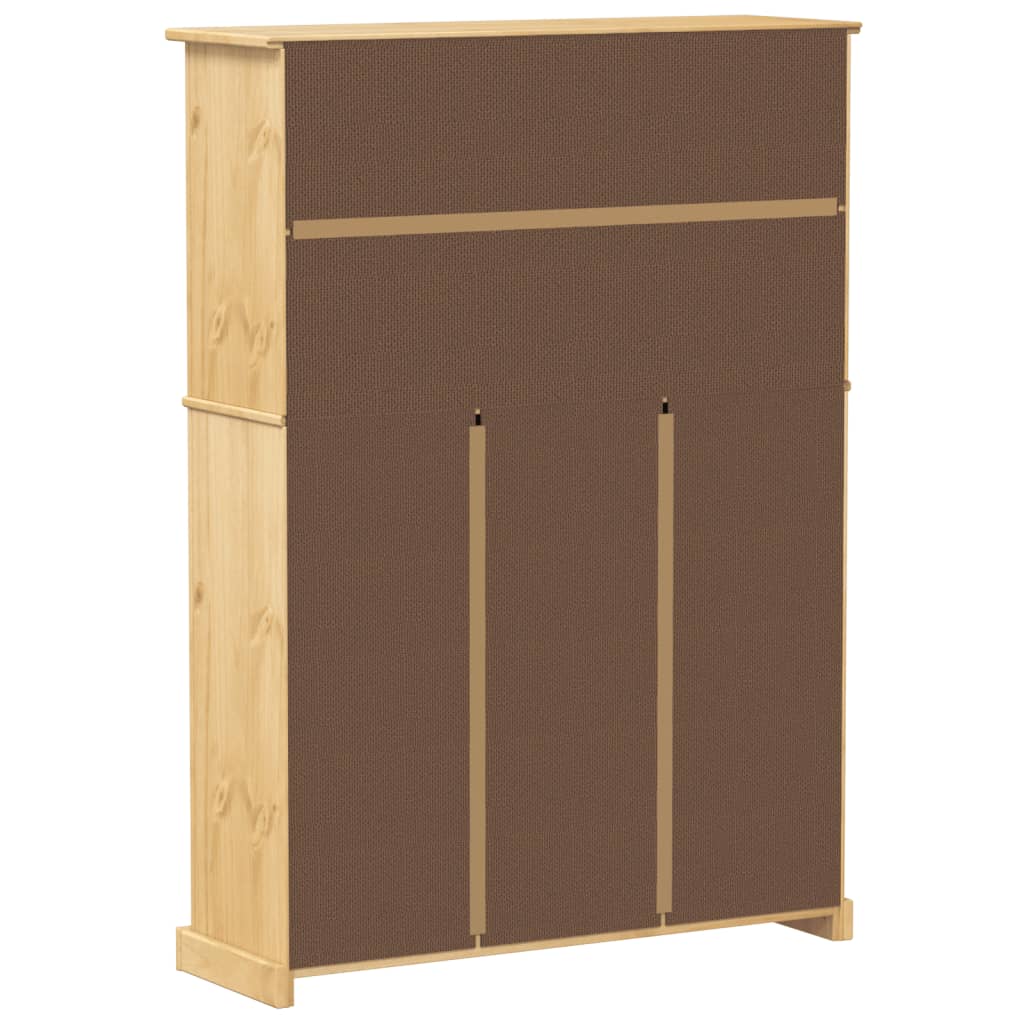 Scarpiera scarpiera mobile portaoggetti ingresso corridoio soggiorno Corona 99 x 32 x 138 cm legno massello di pino marrone 02_0021748