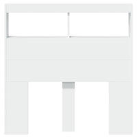 Testiera con Contenitore a LED-Testiera con Ripiani Bianca 100x17x102 cm