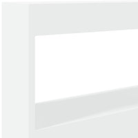 Testiera con Contenitore a LED-Testiera con Ripiani Bianca 100x17x102 cm