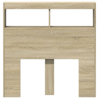 Testiera con Contenitore a LED Rovere Sonoma 100x17x102 cm 839184