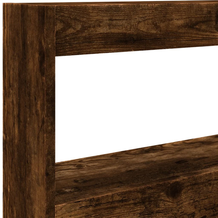 Testiera con Contenitore a LED Rovere Fumo 100x17x102 cm 839186