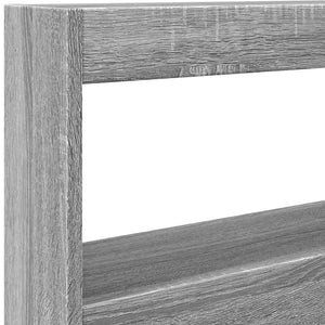 Testiera con Contenitore a LED-Testiera con Ripiani Grigio Sonoma 100x17x102 cm