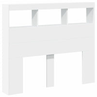 Testiera con Contenitore a LED Bianca 120x17x102 cm 839189