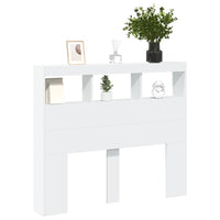 Testiera con Contenitore a LED Bianca 120x17x102 cm 839189