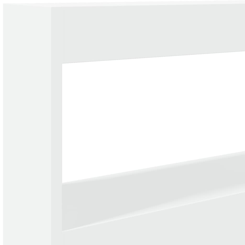 Testiera con Contenitore a LED Bianca 120x17x102 cm 839189