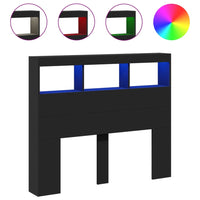 Testiera con Contenitore a LED Nera 120x17x102 cm 839190