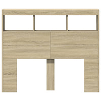 Testiera con Contenitore a LED Rovere Sonoma 120x17x102 cm 839191