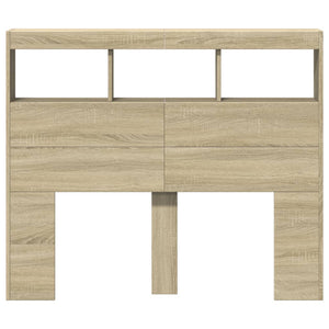 Testiera con Contenitore a LED Rovere Sonoma 120x17x102 cm 839191