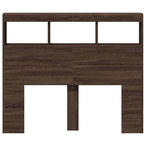 Testiera con Contenitore a LED Rovere Marrone 120x17x102 cm 839195