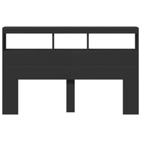 Testiera con Contenitore a LED Nera 160x17x102 cm 839204