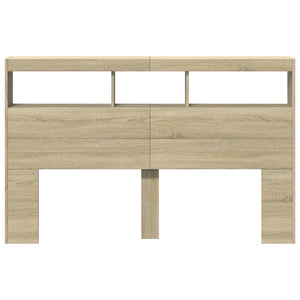 Testiera con Contenitore a LED Rovere Sonoma 160x17x102 cm 839205