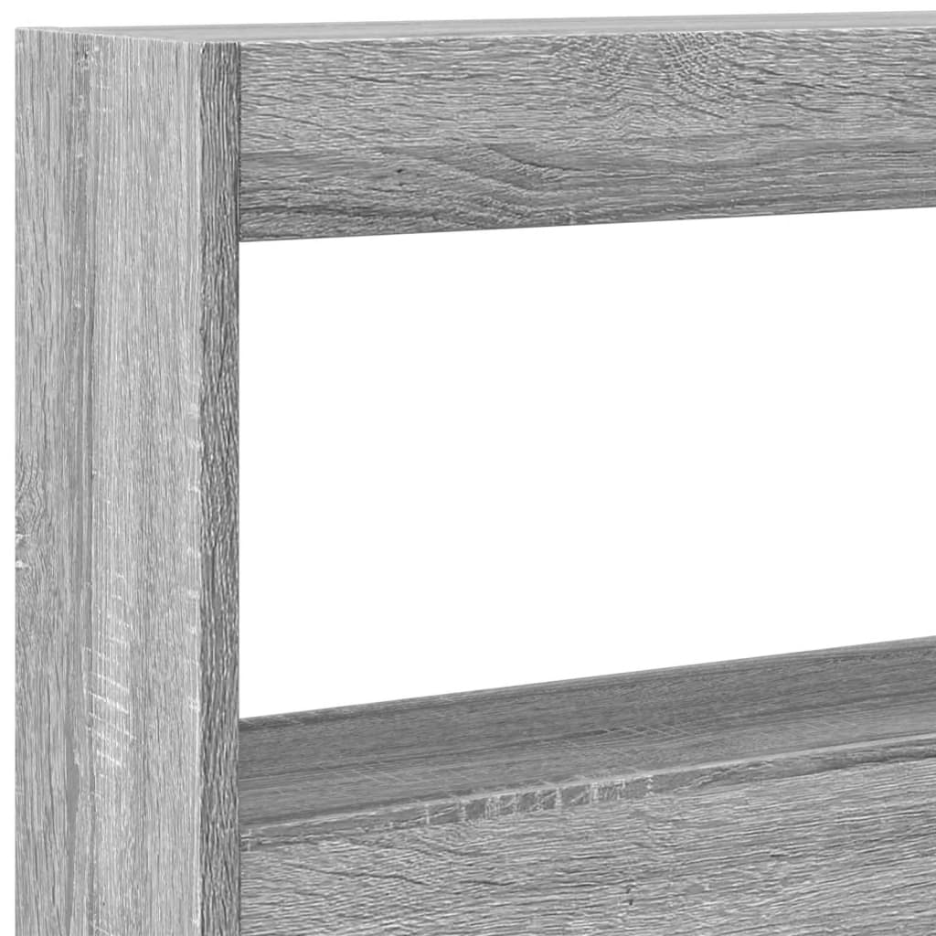 Testiera con Contenitore a LED-Testiera con Ripiani Grigio Sonoma 180x17x102 cm