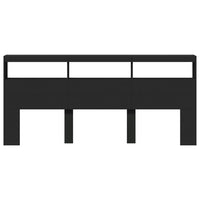 Testiera con Contenitore a LED Nera 220x17x102 cm 839225