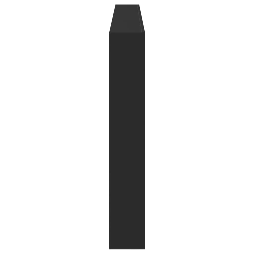 Testiera con Contenitore a LED-Testiera con Ripiani Nera 220x17x102 cm