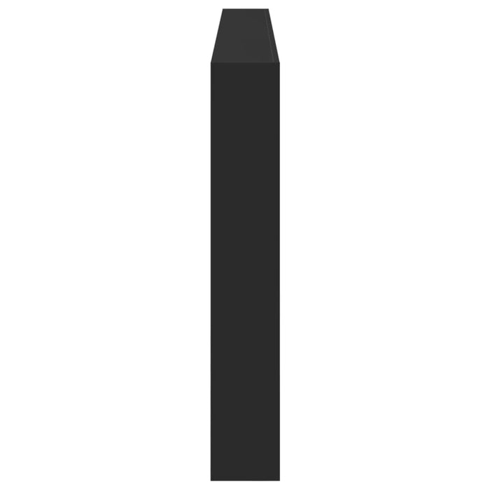 Testiera con Contenitore a LED-Testiera con Ripiani Nera 220x17x102 cm