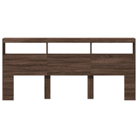 Testiera con Contenitore a LED Rovere Marrone 220x17x102 cm 839230