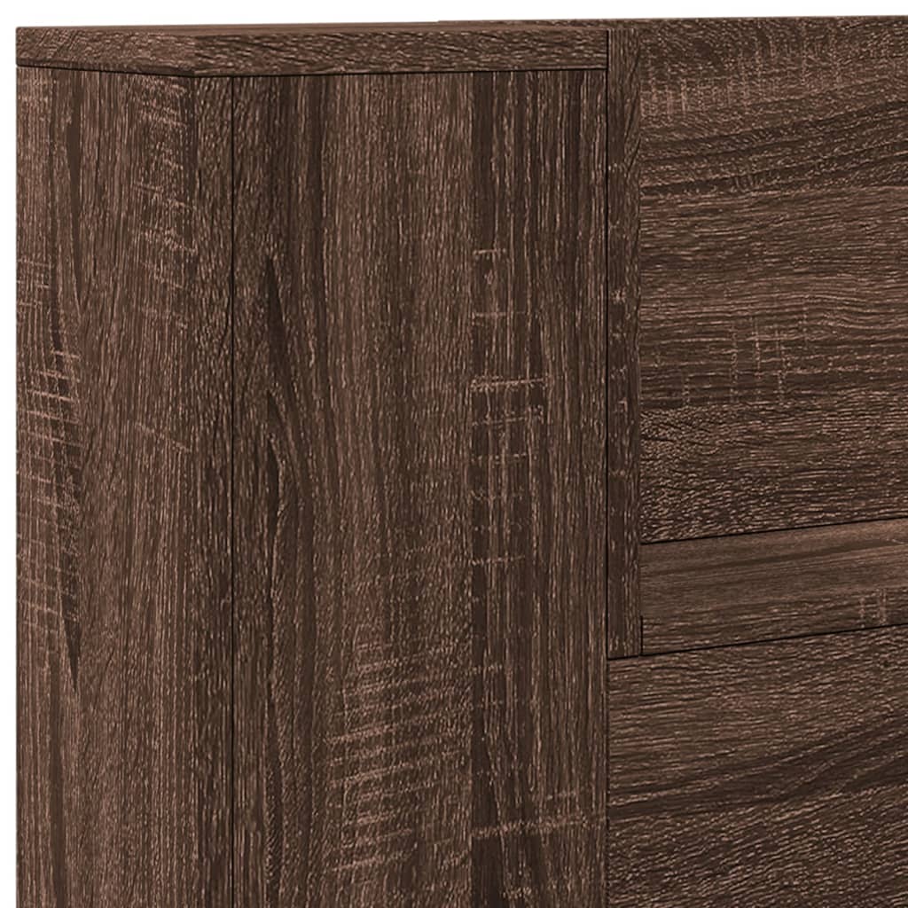 Testiera con Contenitore a LED Rovere Marrone 120x16,5x103,5 cm 839244