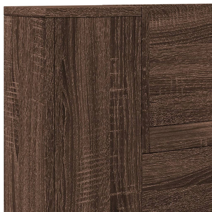 Testiera con Contenitore a LED Rovere Marrone 120x16,5x103,5 cm 839244