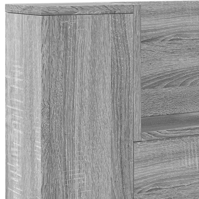 Testiera con Contenitore a LED Grigio Sonoma 140x16,5x103,5 cm 839250