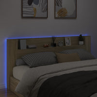 Testiera con Contenitore a LED Rovere Sonoma 220x16,5x103,5 cm 839275
