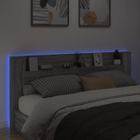 Testiera con Contenitore a LED Grigio Sonoma 220x16,5x103,5 cm 839278