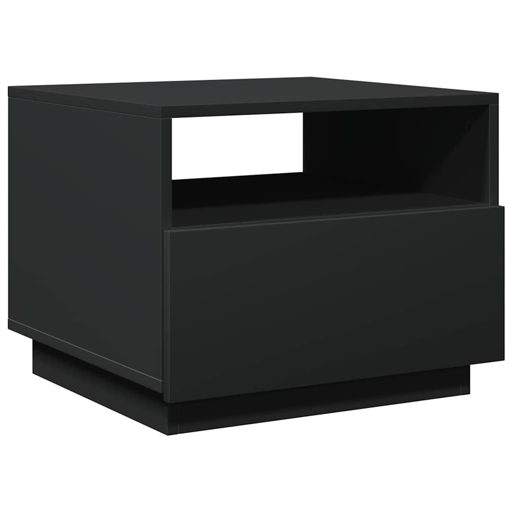 Tavolino da Soggiorno con Luci LED Nero 50x49x40 cm 839827