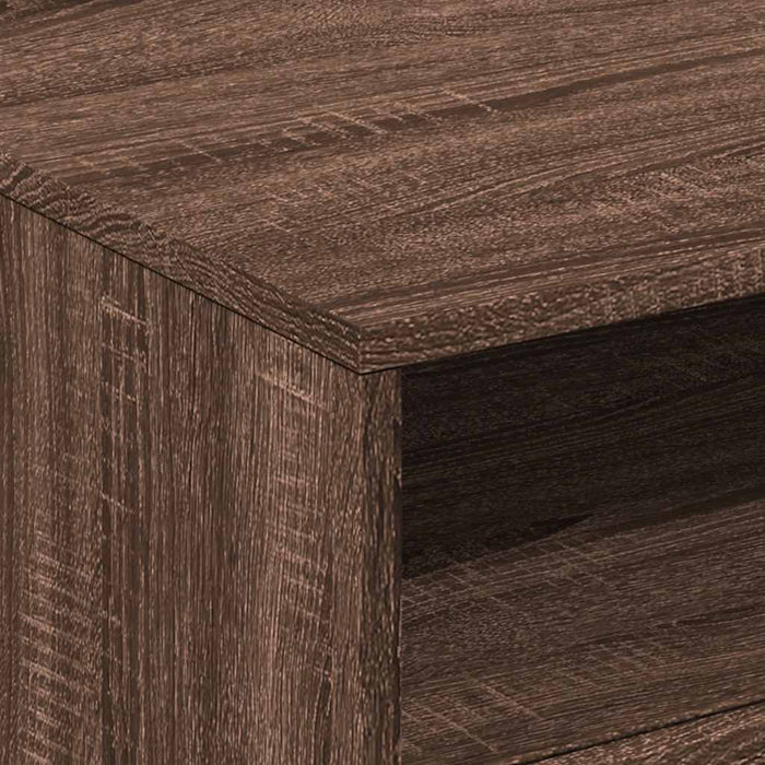 Tavolino da Soggiorno con Luci LED Rovere Marrone 50x49x40 cm 839832