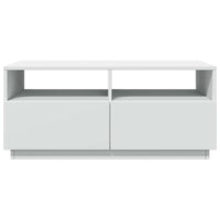 Tavolino da Soggiorno con Luci LED Bianco 90x49x40 cm 839833