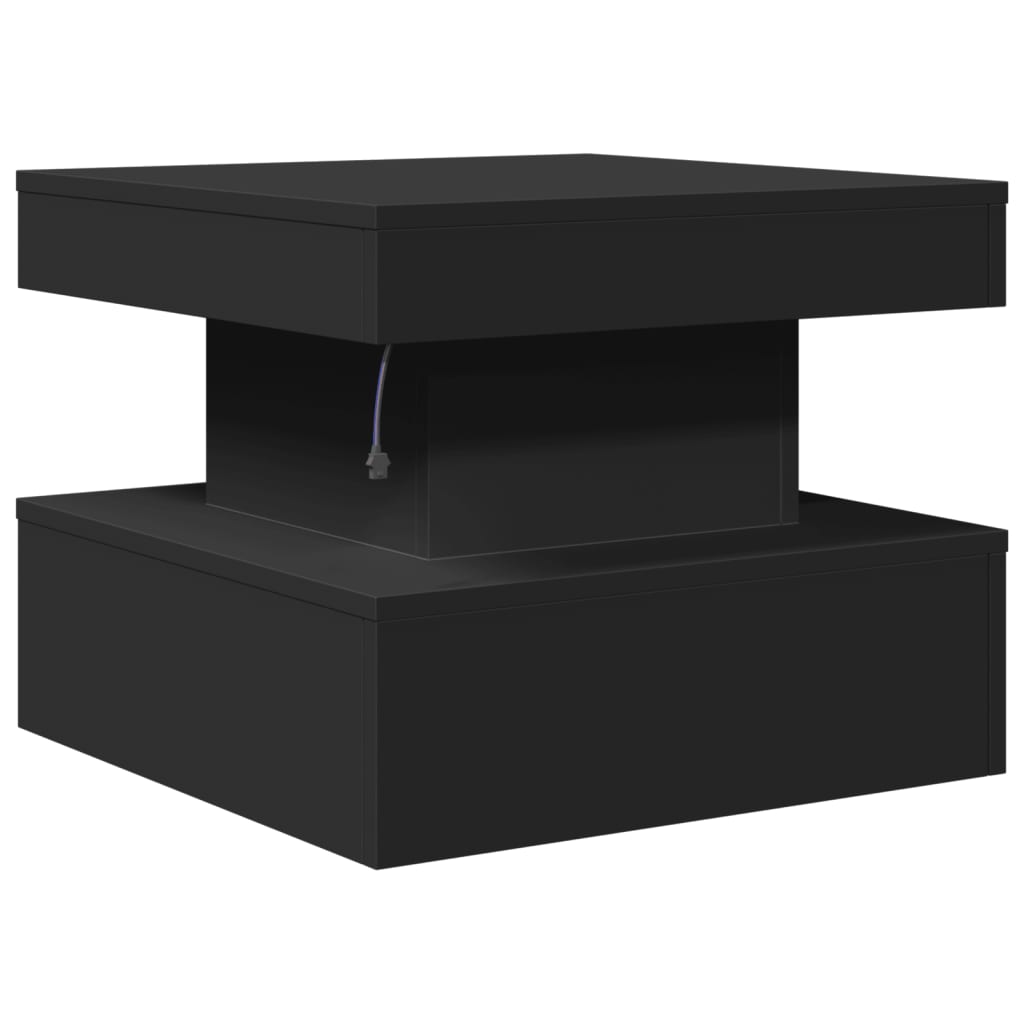 Tavolino da Salotto con Luci LED Nero 50x50x40 cm 839841