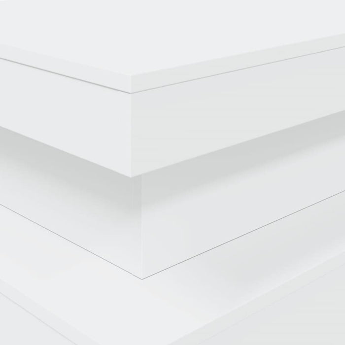 Tavolino da Soggiorno con Luci LED Bianco 90x50x40 cm 839847