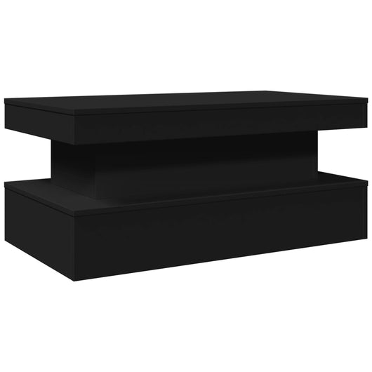 Tavolino da Soggiorno-Tavolino da Salotto con Luci LED Nero 90x50x40 cm 832290