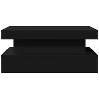 Tavolino da Soggiorno con Luci LED Nero 90x50x40 cm 839848
